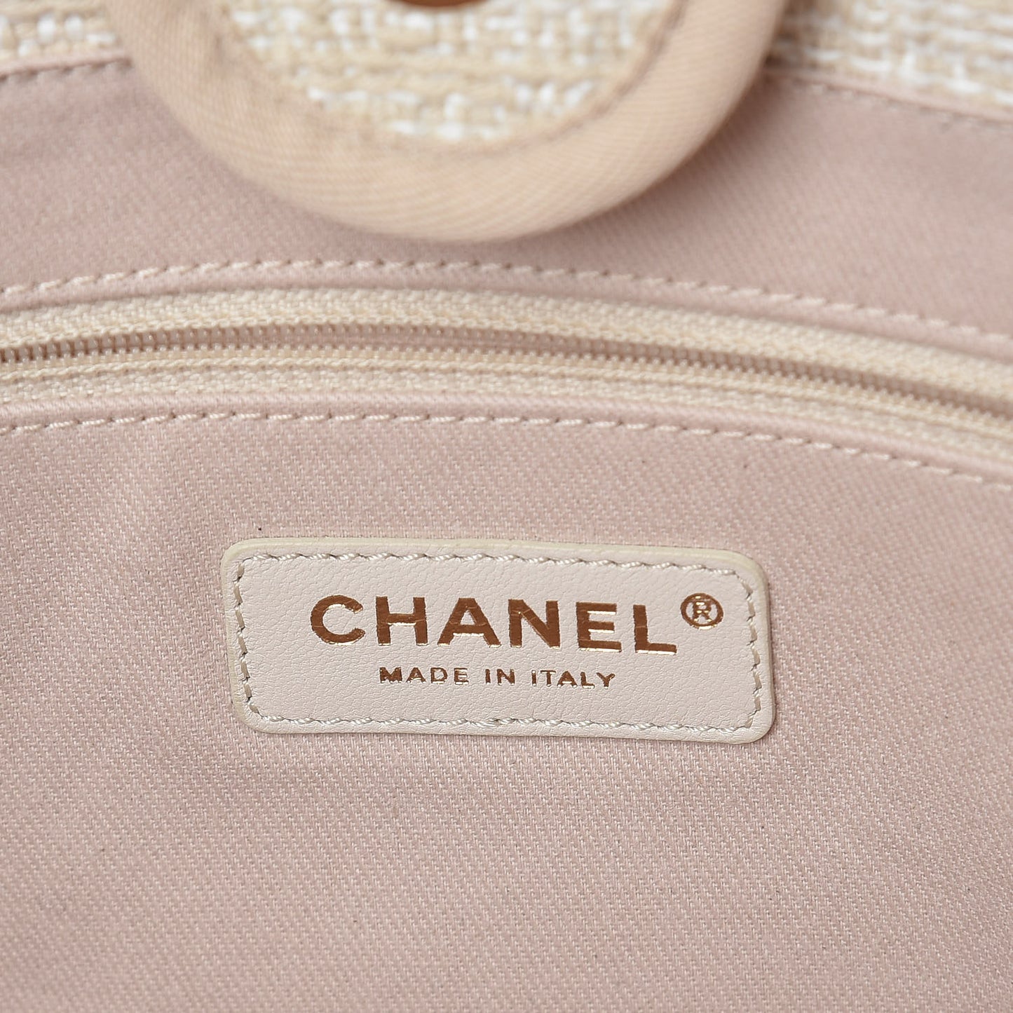 Canvas Small Deauville Tote Light Beige