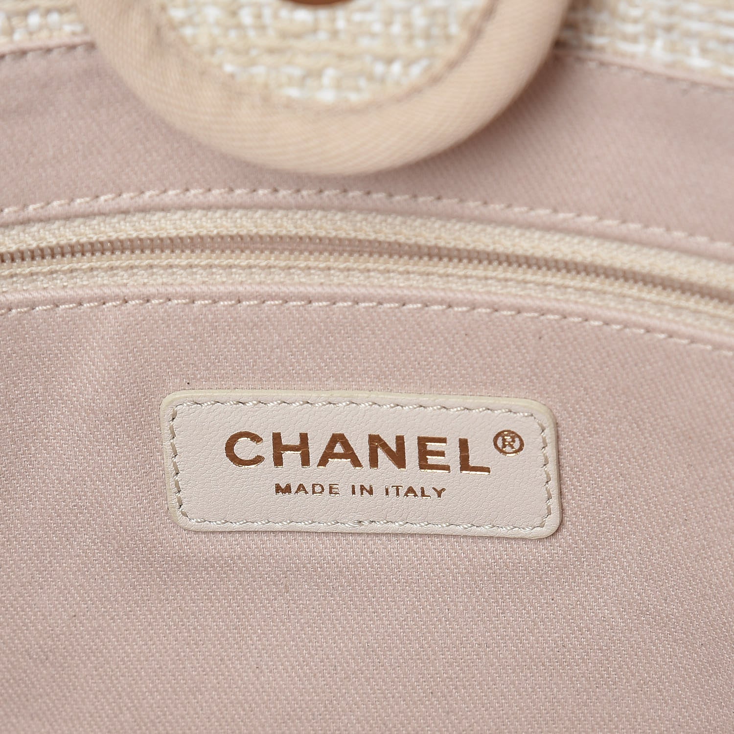 Chanel Canvas Small Deauville Tote Light Beige 6 of 9