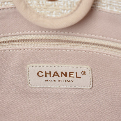 Chanel Canvas Small Deauville Tote Light Beige 6 of 9