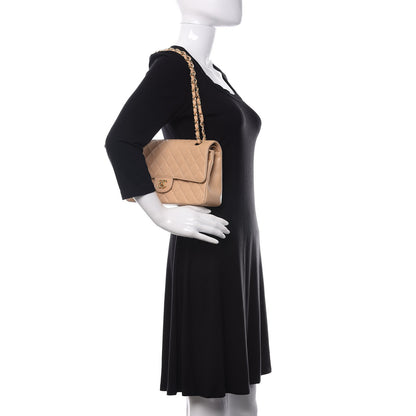 Chanel Caviar Quilted Medium Double Flap Beige Clair 2 of 10