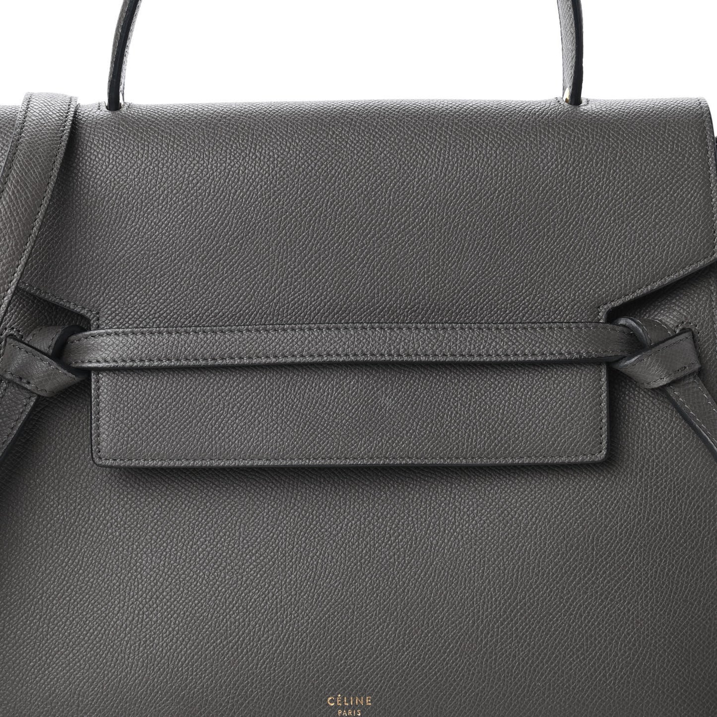 Grained Calfskin Small Belt Bag Grey