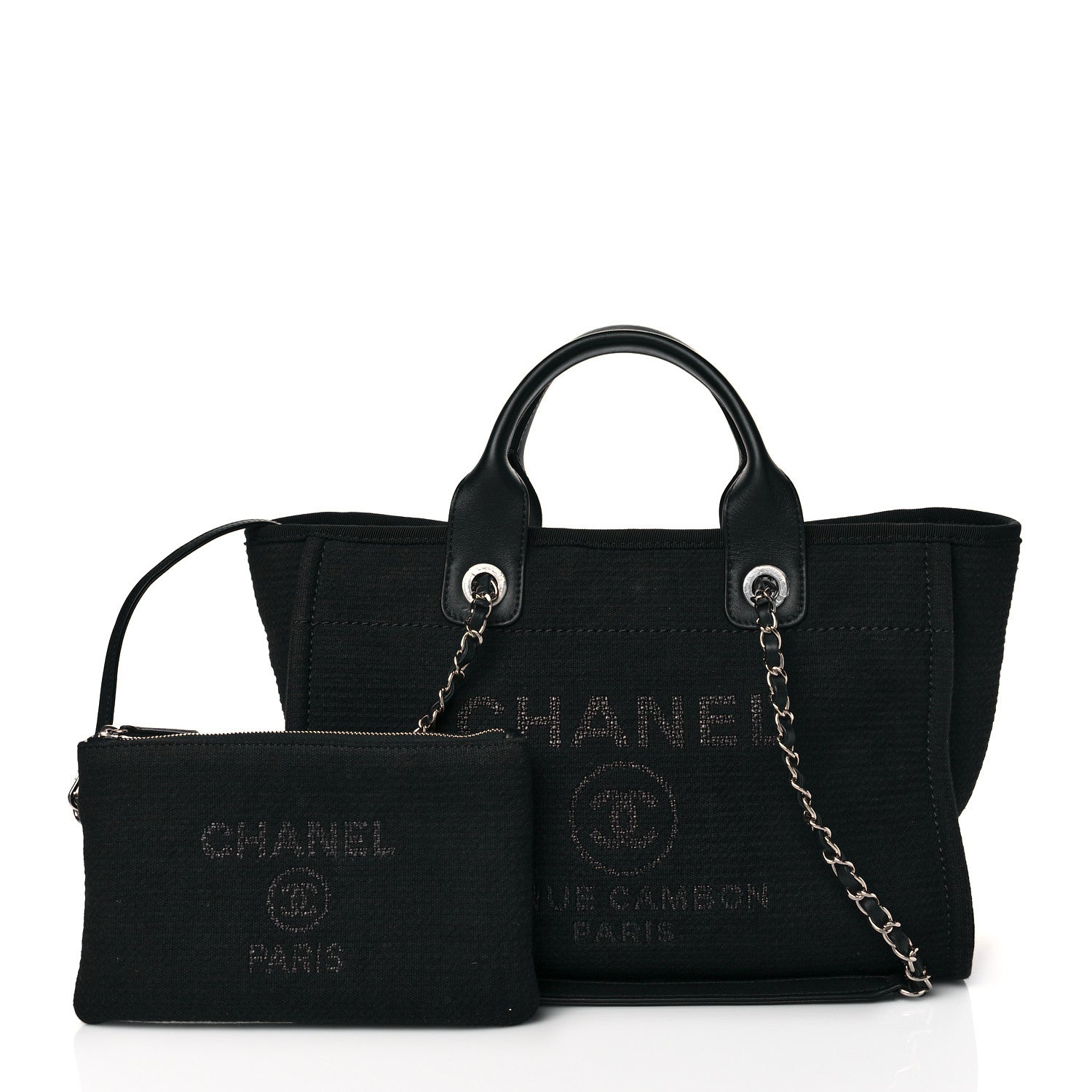 Chanel Mixed Fibers Small Deauville Tote Black 1 of 11