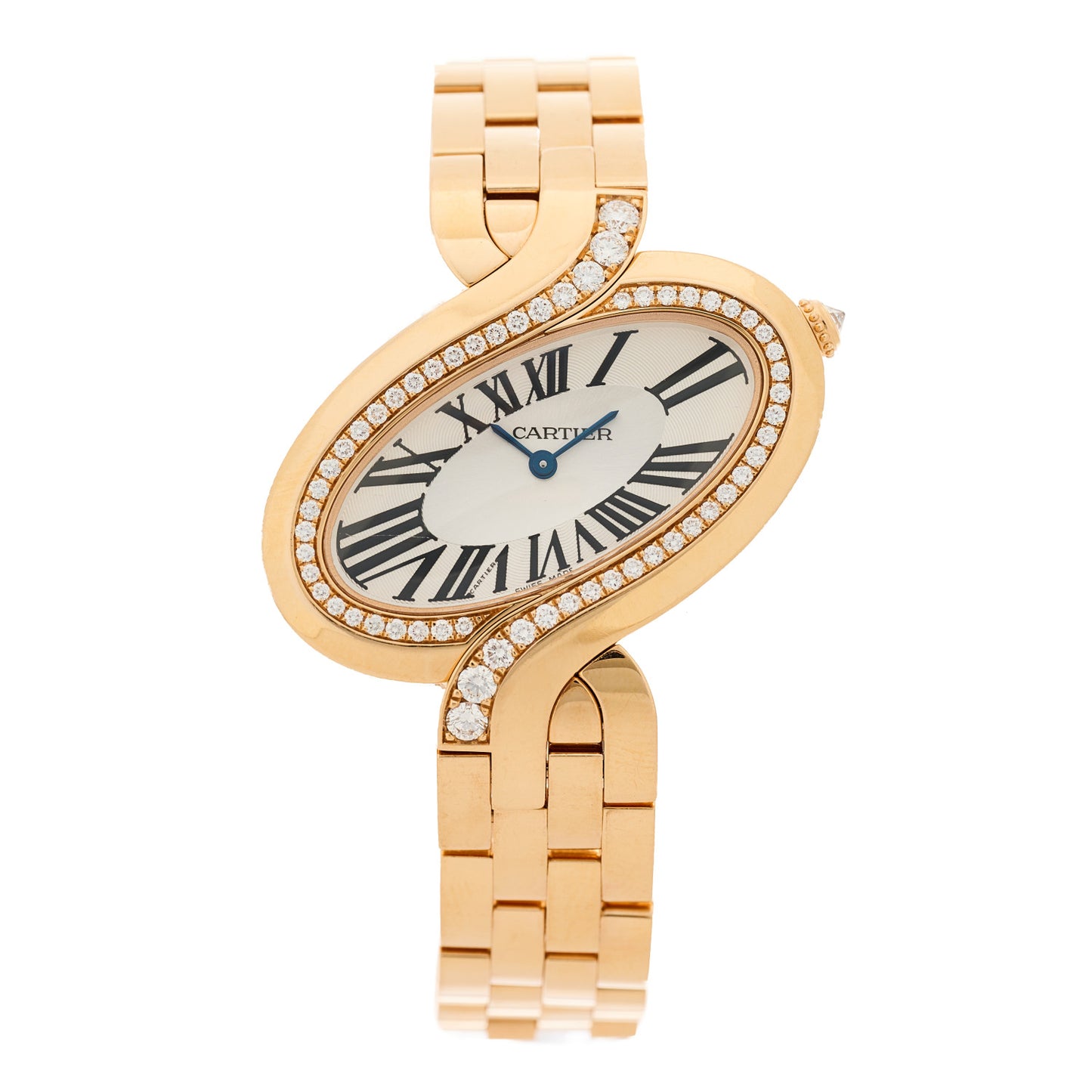 18K Pink Gold Diamond Bezel 38mm Delices de Cartier Quartz Watch