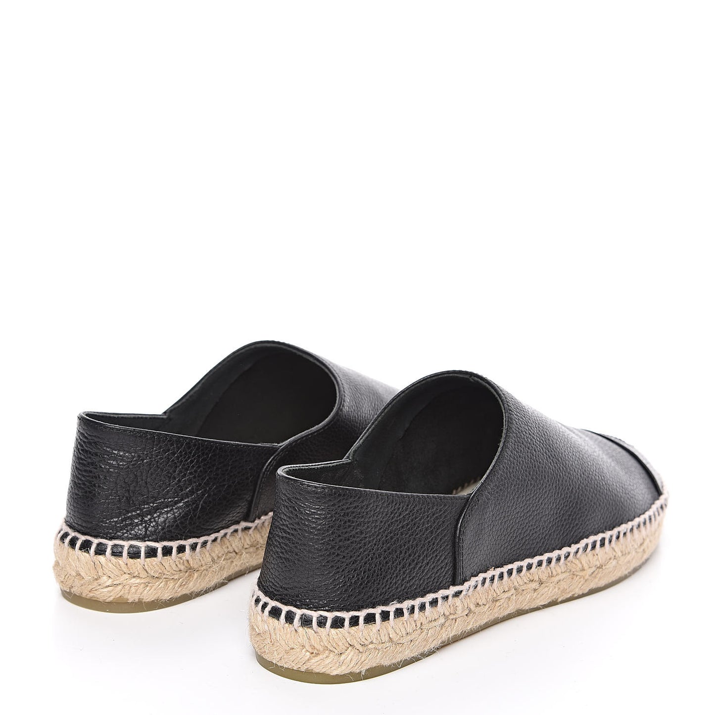 Grained Calfskin CC Espadrilles 41 Black