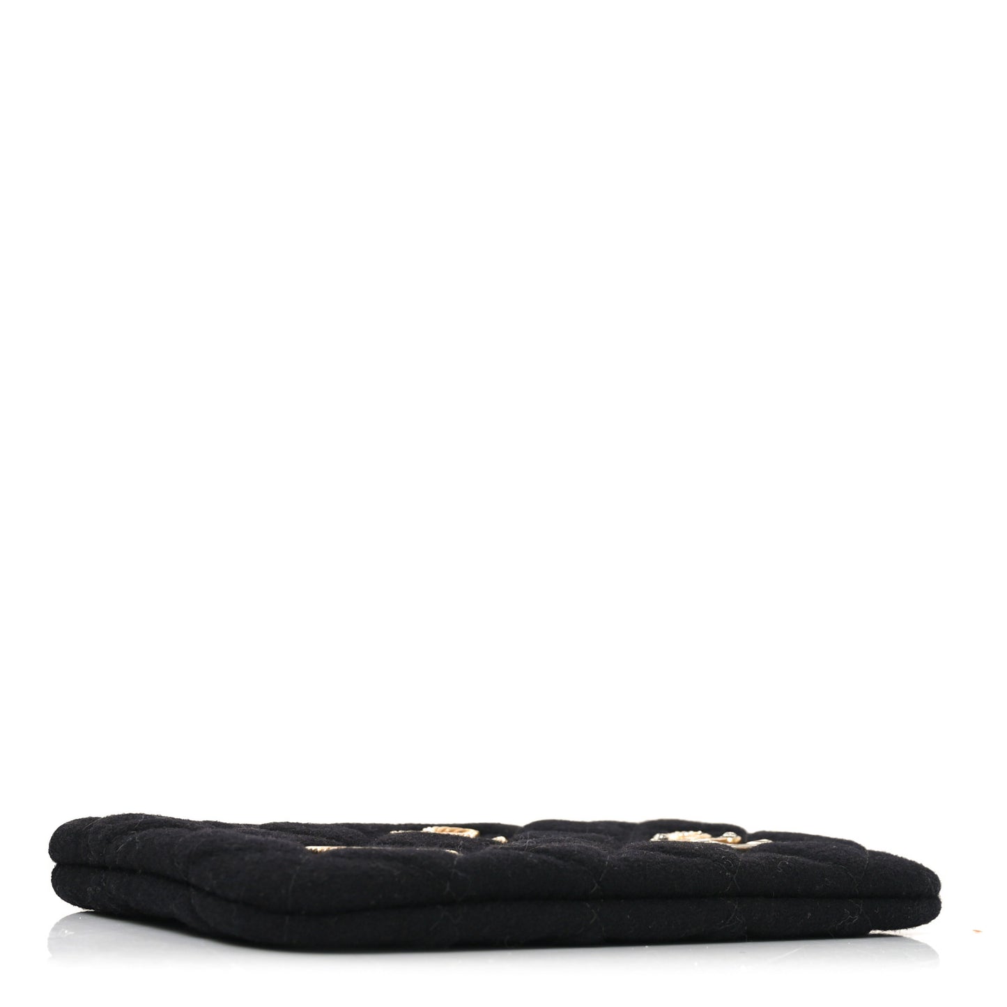 Wool Quilted Paris-Hamburg Charms Small Cosmetic Case Black
