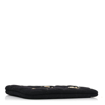 Chanel Wool Quilted Paris-Hamburg Charms Small Cosmetic Case Black 3 of 7