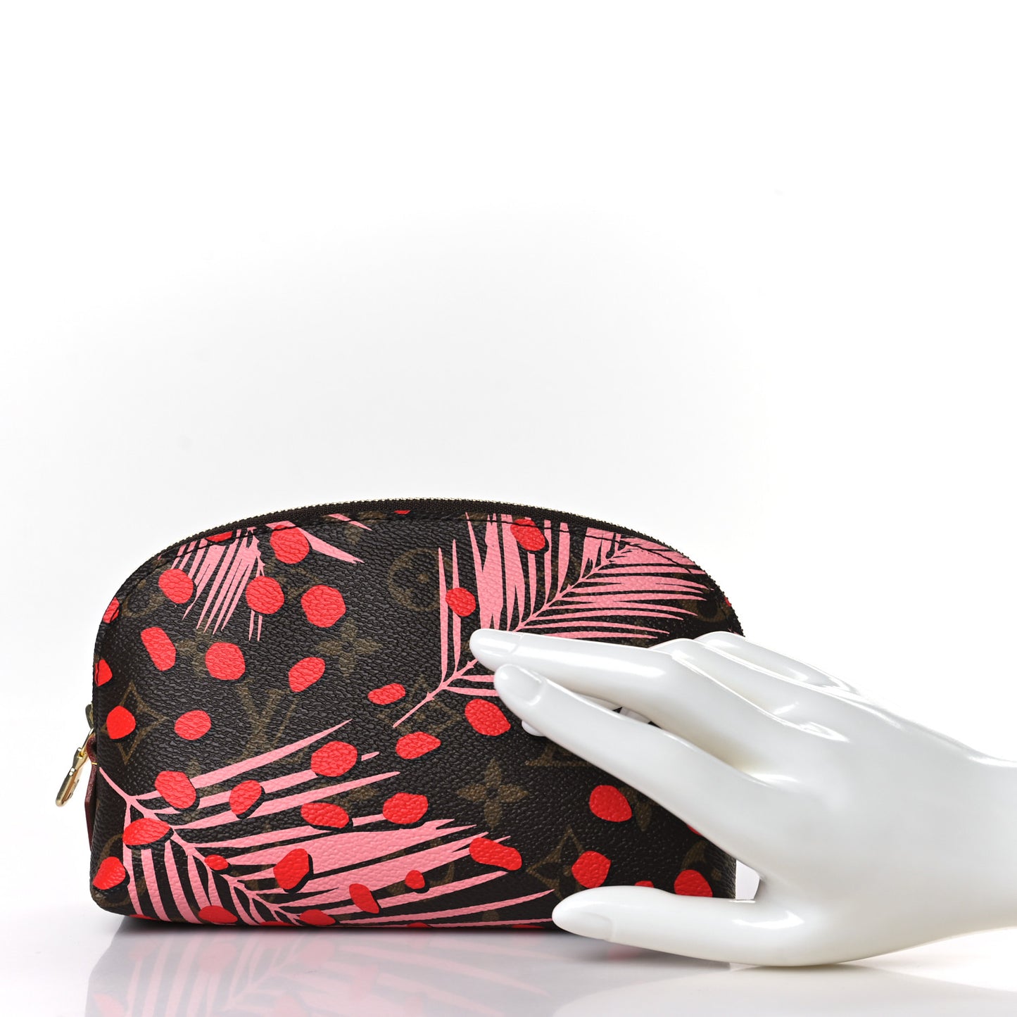 Monogram Jungle Dots Cosmetic Pouch Sugar Pink Poppy