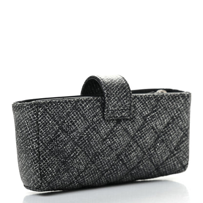 Chanel Glitter Calfskin Quilted Mini Phone Holder Clutch Black 3 of 8
