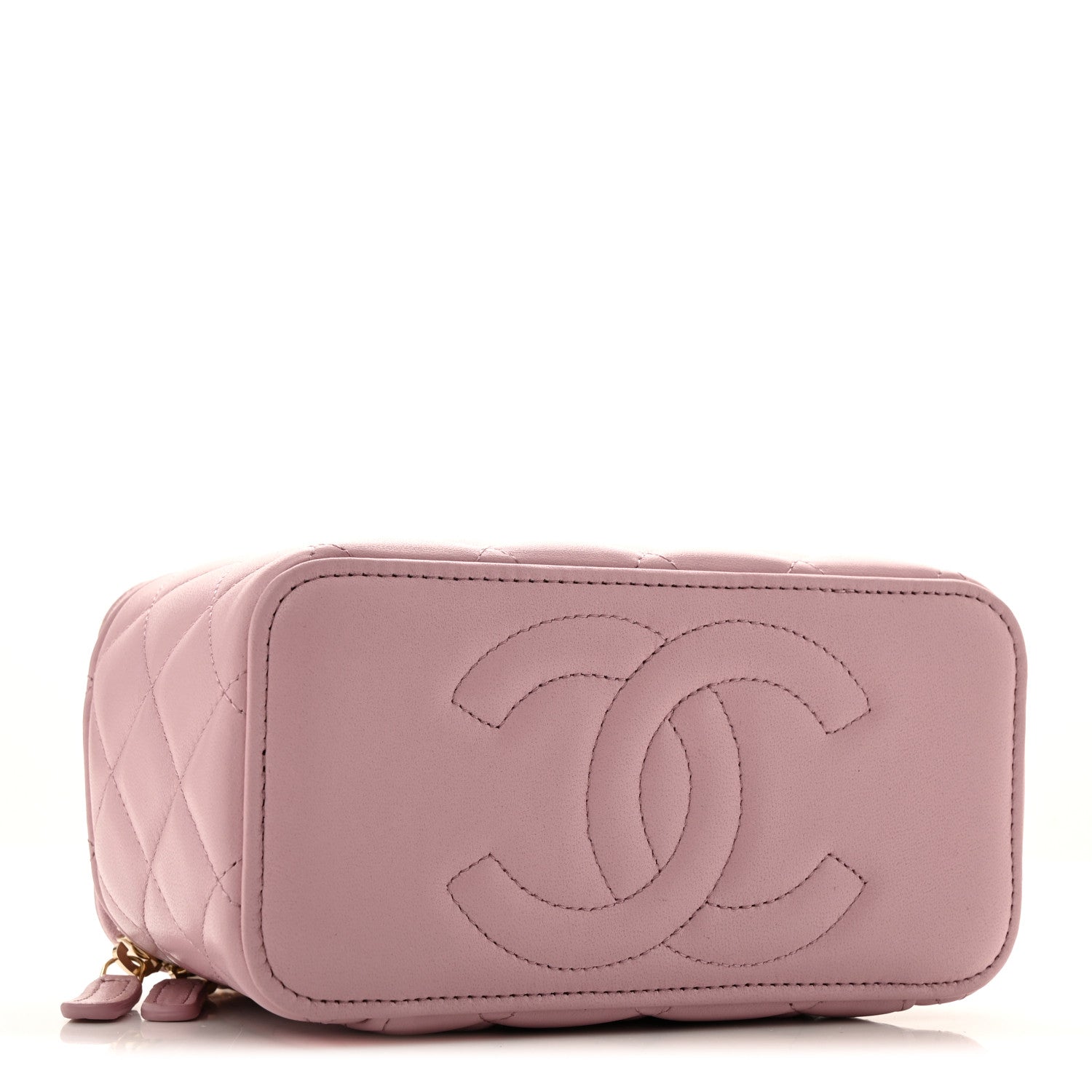 Chanel Lambskin Quilted Small Top Handle Vanity Case With Chain Pink 4 of 12