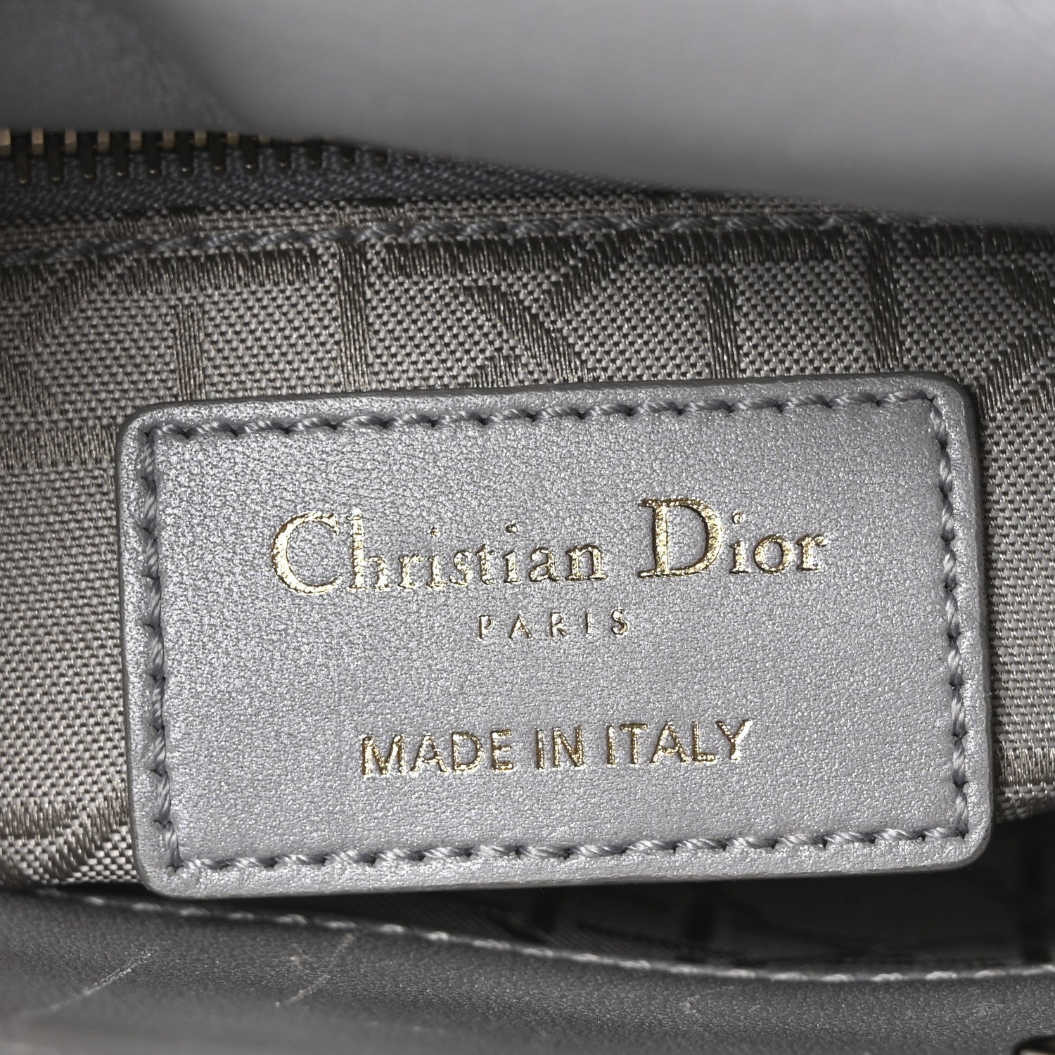 Christian Dior Metallic Lambskin Cannage Mini Lady Dior Gray 6 of 10