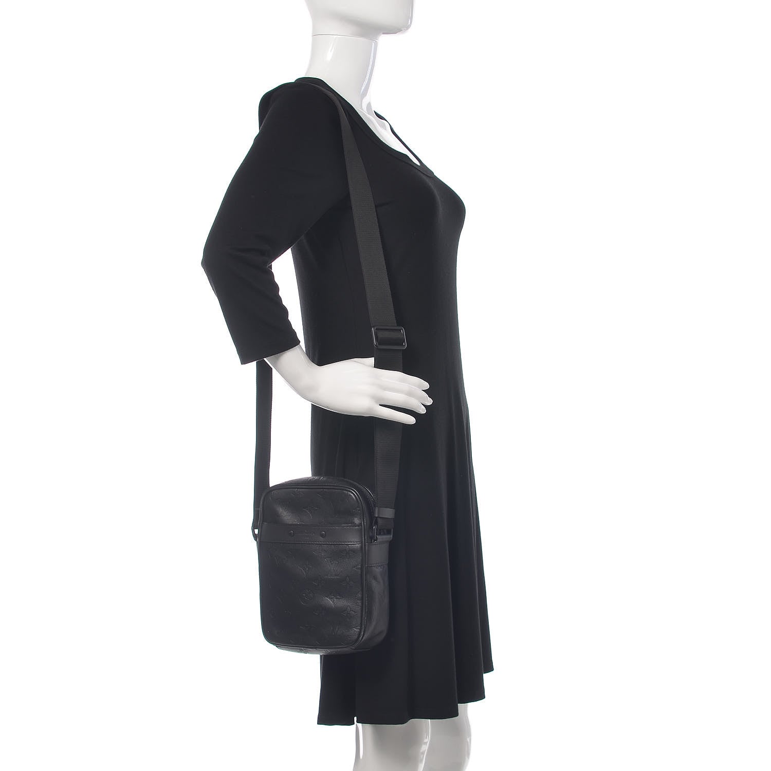 Louis Vuitton Calfskin Monogram Shadow Danube PM Black 2 of 10
