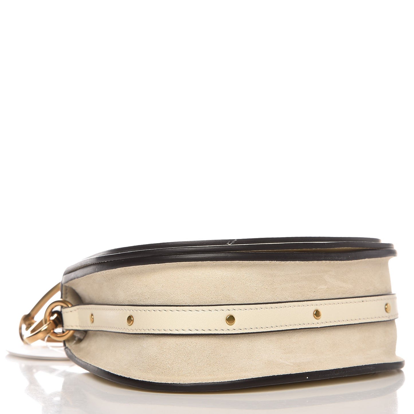 Calfskin Suede Small Nile Bracelet Bag Off White
