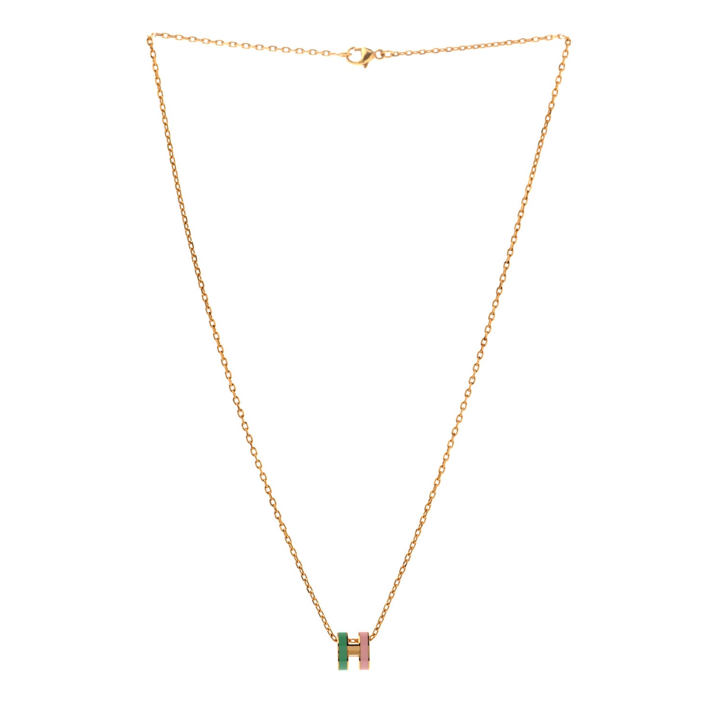 Lacquered Gold Mini Pop H Rocabar Pendant Necklace Malabar