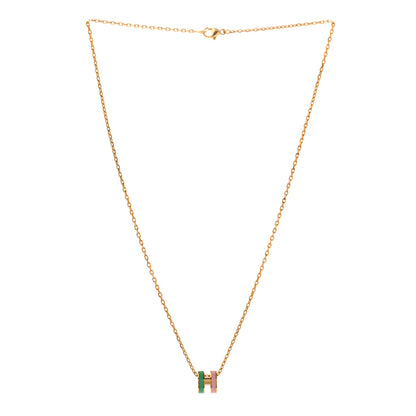 Hermes Lacquered Gold Mini Pop H Rocabar Pendant Necklace Malabar 3 of 7