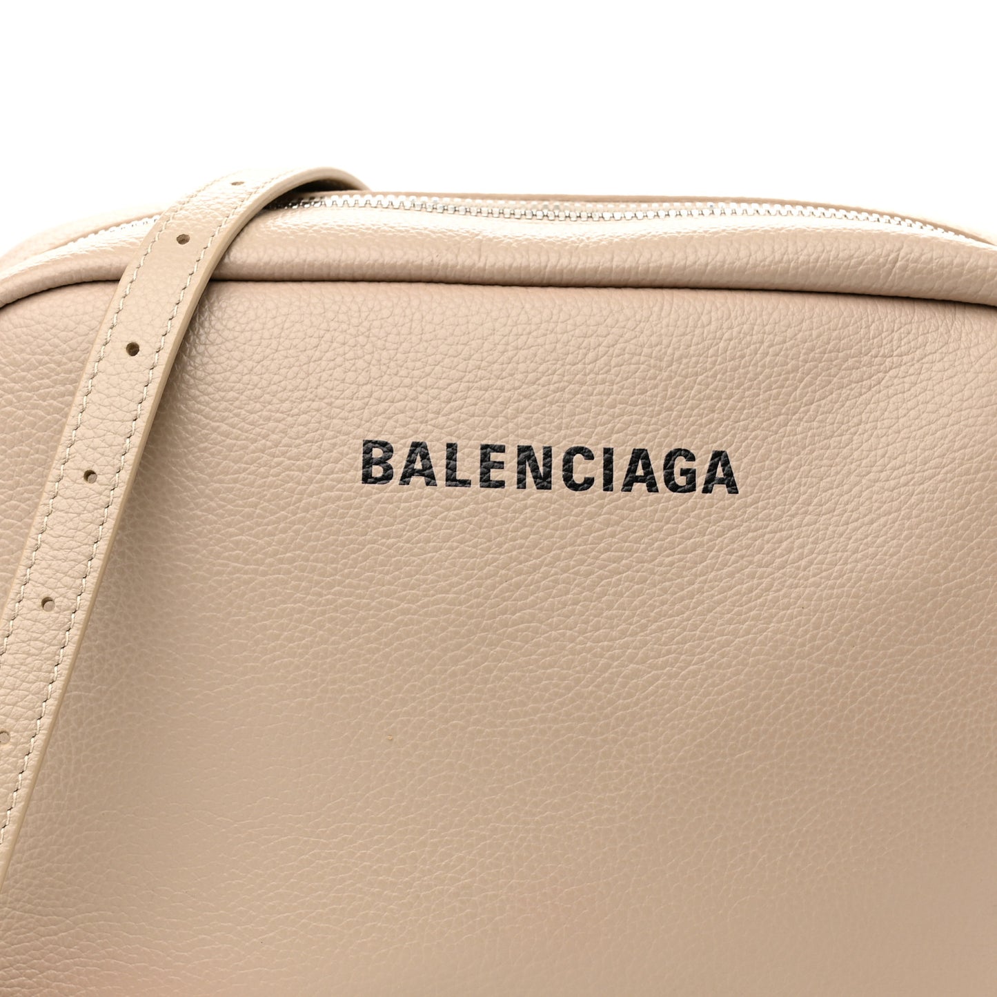 Calfskin Logo M Everyday Camera Bag Beige