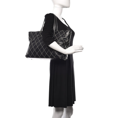 Chanel Calfskin Contrast Stitch Surpique Tote Black 2 of 14
