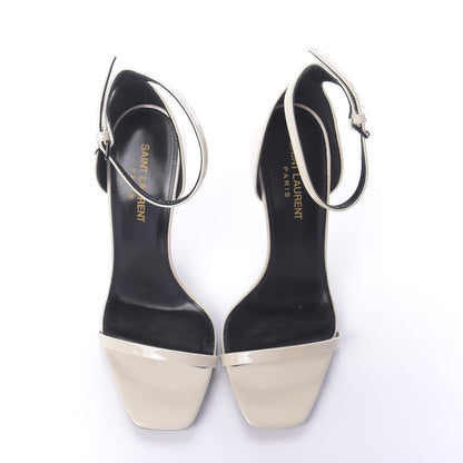 Saint Laurent Patent Calfskin Opyum Sandals 37.5 Neutro 6 of 10