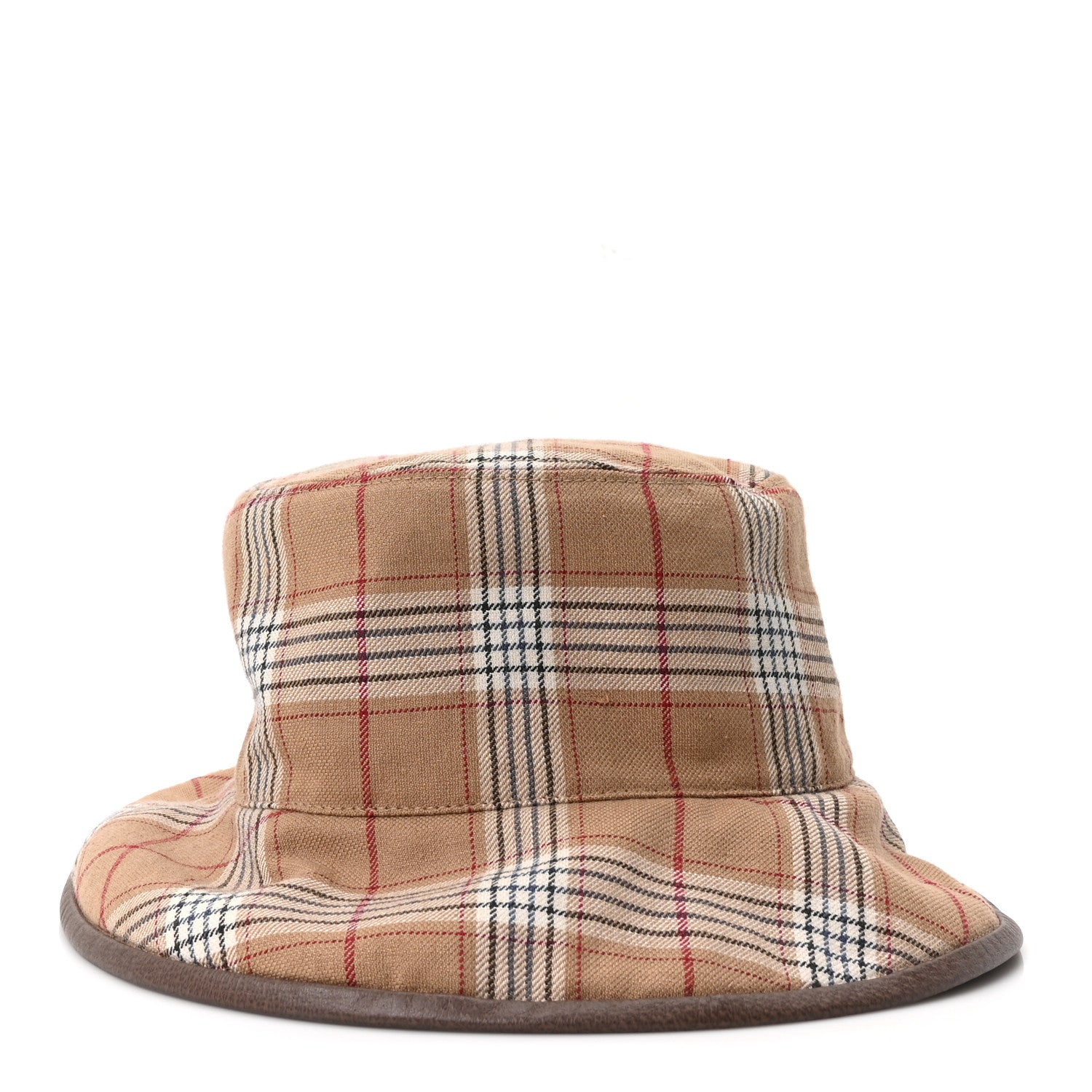 Gucci Monogram Plaid Bob Double Back Reversible Bucket Hat Beige 1 of 10