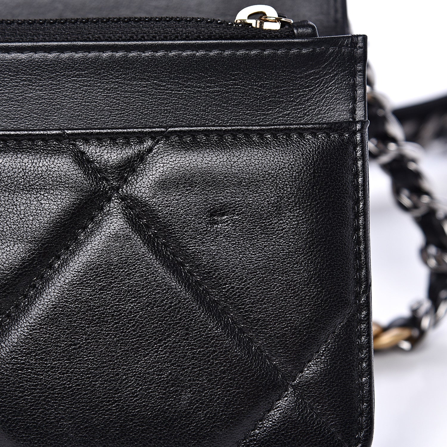 Chanel Goatskin Quilted 19 Wallet On Chain WOC Black 13 of 15
