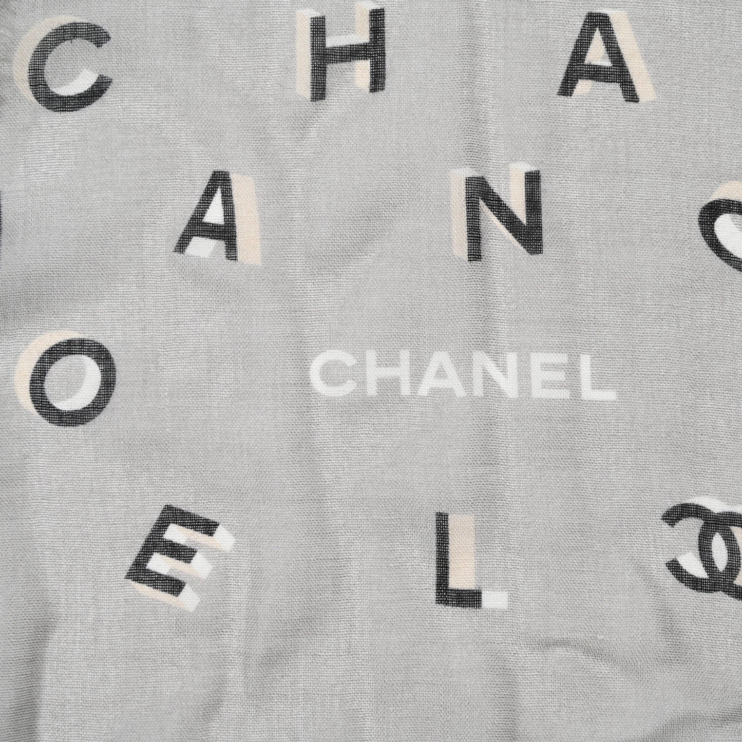 Cashmere Silk Scarf Shawl Grey Multicolor