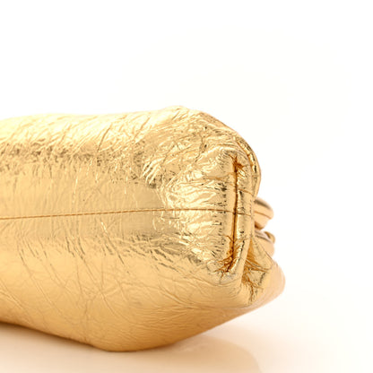 Bottega Veneta Metallic Crinkled Lambskin The Mini Pouch Oro 10 of 16