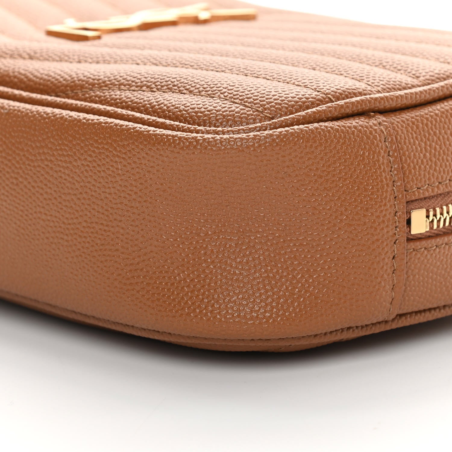 Saint Laurent Grain De Poudre Matelasse Monogram Mini Lou Camera Bag Dark Natural 10 of 13
