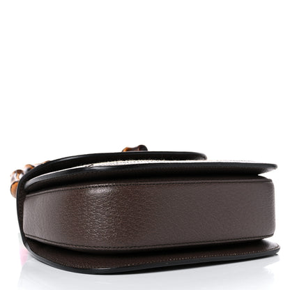 Gucci Monogram Jumbo GG Textured Dollar Calfskin Web Small Bamboo 1947 Top Handle Bag Camel Ebony New Acero 5 of 11