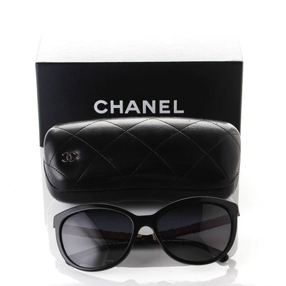 Chanel Crystal Baguette Polarized Cat Eye Bijou Sunglasses 5307-B Black 8 of 8