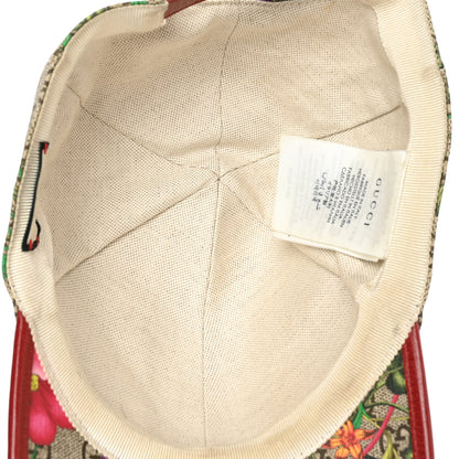 Gucci GG Supreme Flora Claudia Baseball Hat 58 L Red 6 of 8