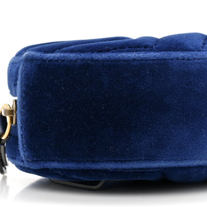Gucci Velvet Matelasse GG Marmont Belt Bag 85 34 Cobalt Blue 10 of 10