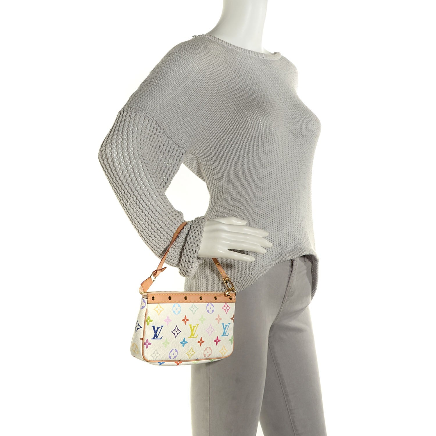 Louis Vuitton Monogram Multicolor Pochette Accessories White 2 of 9