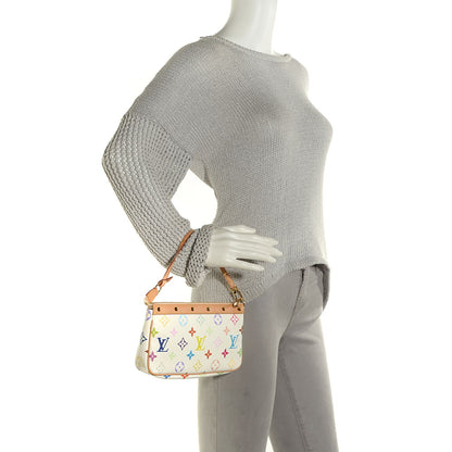 Louis Vuitton Monogram Multicolor Pochette Accessories White 2 of 9