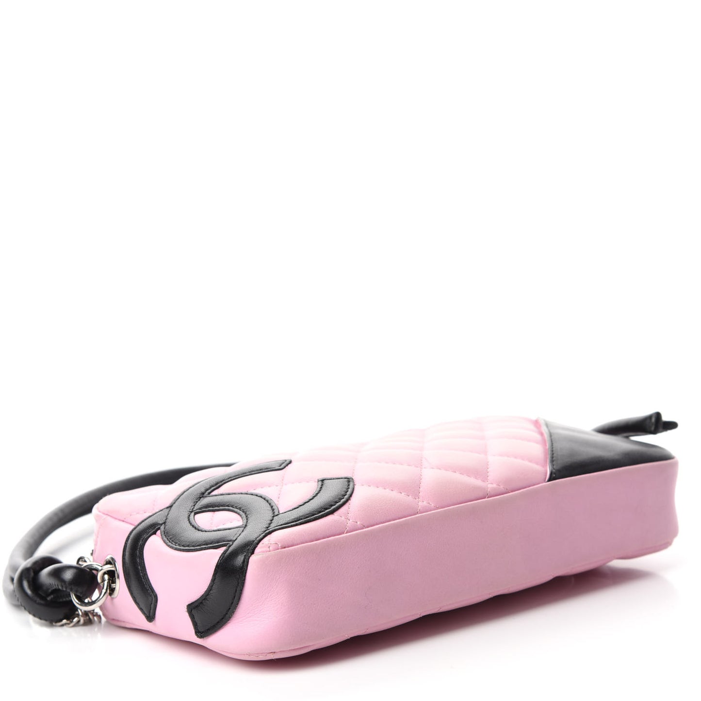 Calfskin Quilted Cambon Pochette Pink Black