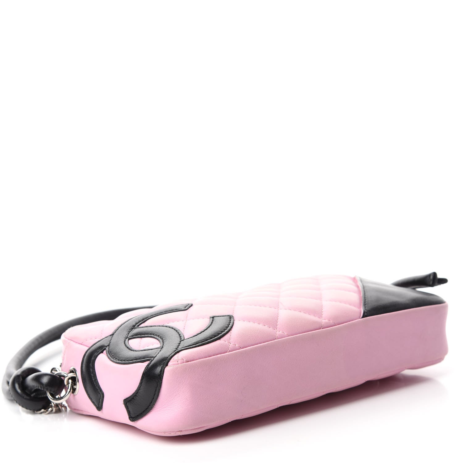 Chanel Calfskin Quilted Cambon Pochette Pink Black 4 of 12