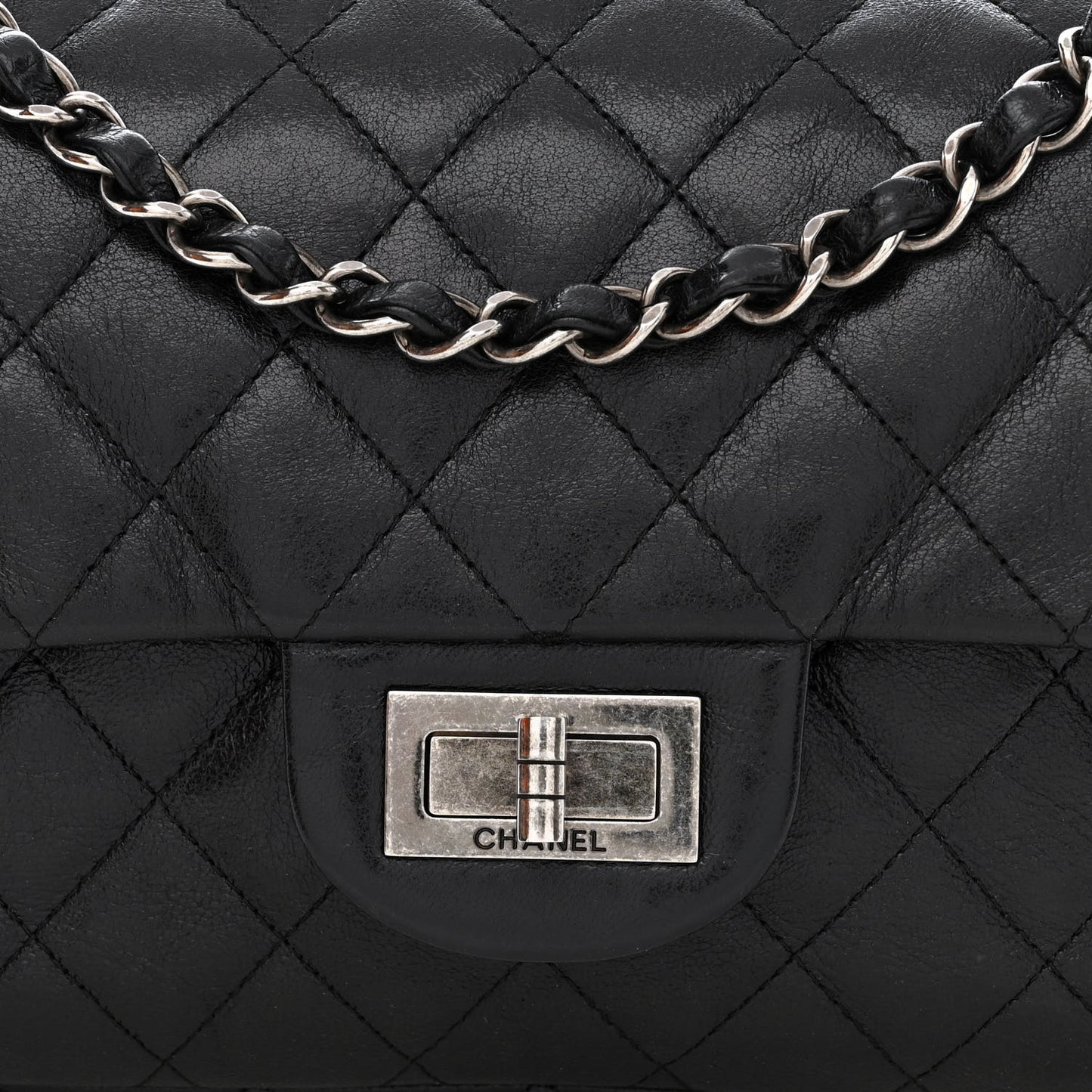 Lambskin Quilted Medium Hybrid Reissue Flap Black