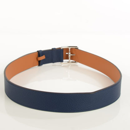 Hermes Taurillon Clemence 40mm Mens Etriviere Belt Bleu Saphir 110 3 of 7