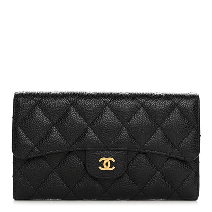 Chanel Caviar Quilted Large Flap Wallet Black 1 of 10