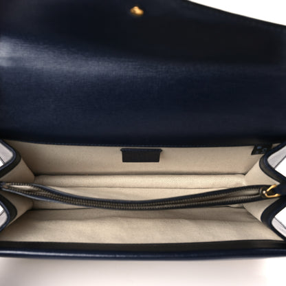 Gucci Azalea Calfskin Enamel Small Dionysus Shoulder Bag Brick Sand Navy Off White 5 of 9