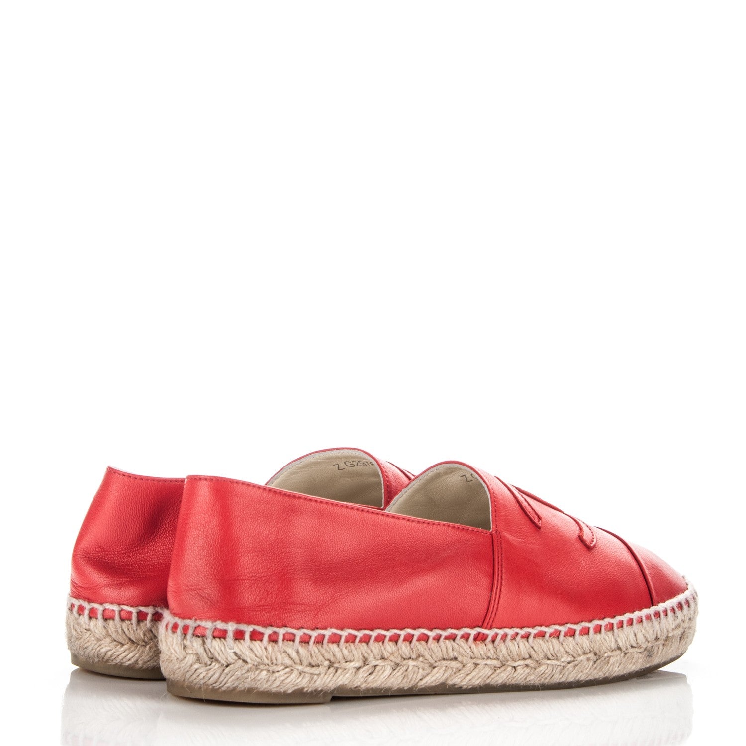 Chanel Lambskin CC Espadrilles 39 Red 4 of 8