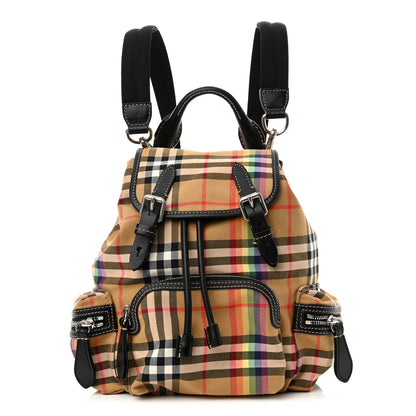Burberry Vintage Rainbow Check Small Rucksack Backpack Antique Yellow 1 of 8
