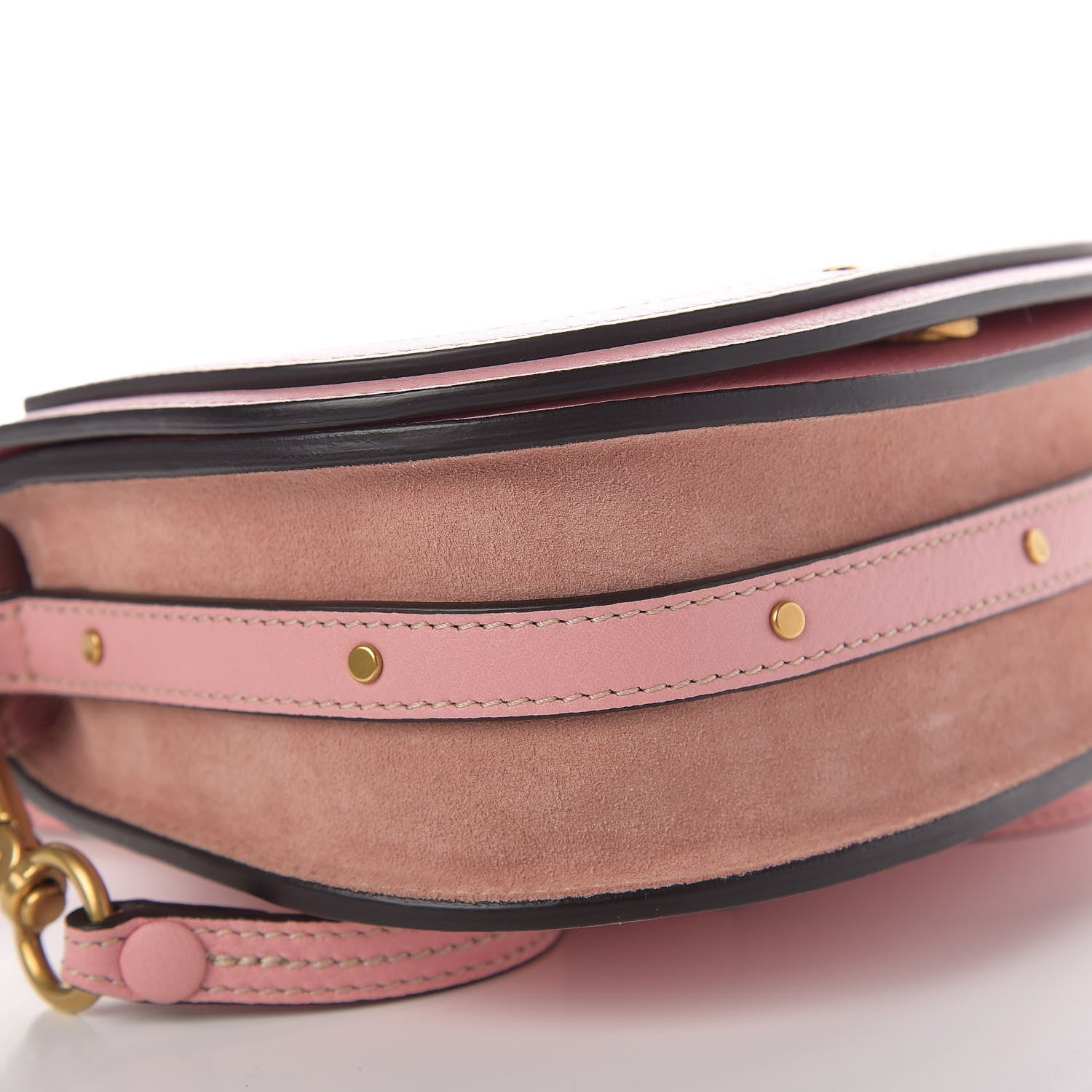 Chloe Calfskin Suede Small Nile Bracelet Bag Washed Pink 7 of 12