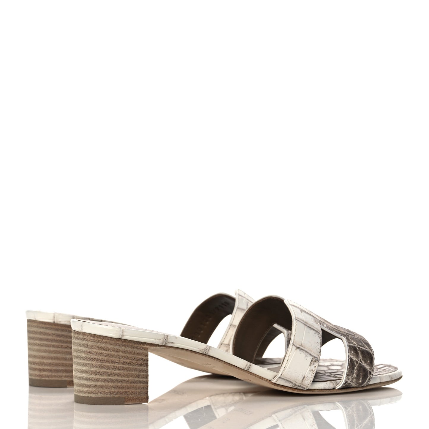 Matte Niloticus Crocodile Himalaya Oasis Sandals 37.5 White