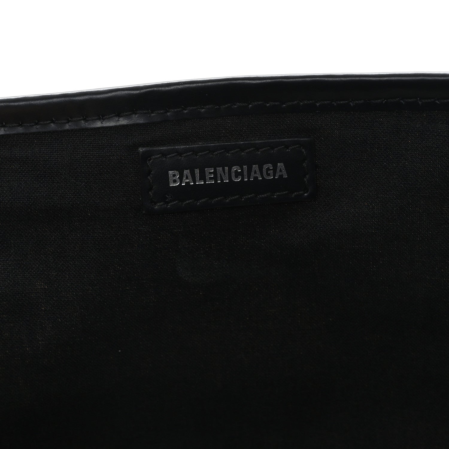 Balenciaga Cotton Canvas Satin Calfskin S Navy Cabas Natural Black 7 of 12