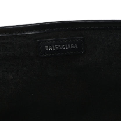 Balenciaga Cotton Canvas Satin Calfskin S Navy Cabas Natural Black 7 of 12