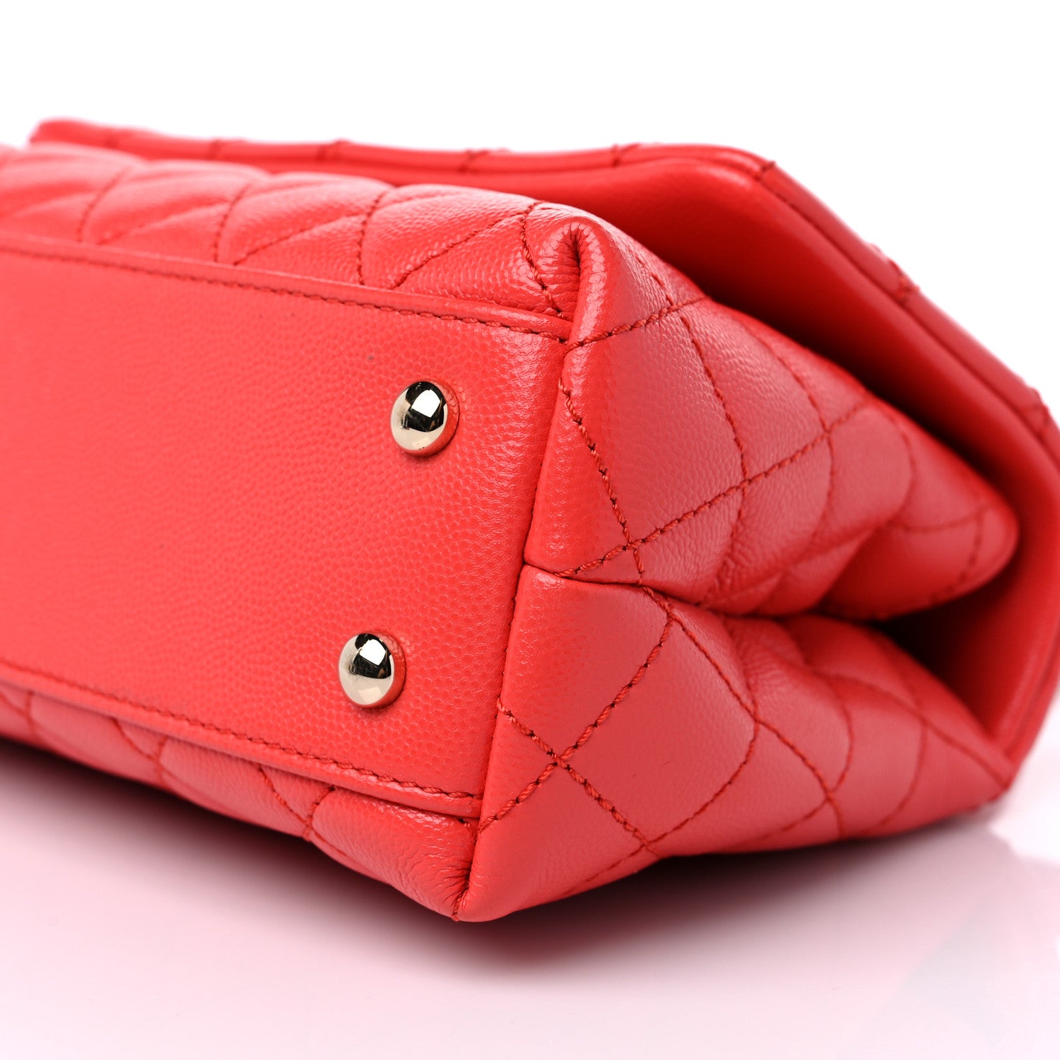 Chanel Caviar Quilted Mini Coco Handle Flap Red 9 of 10