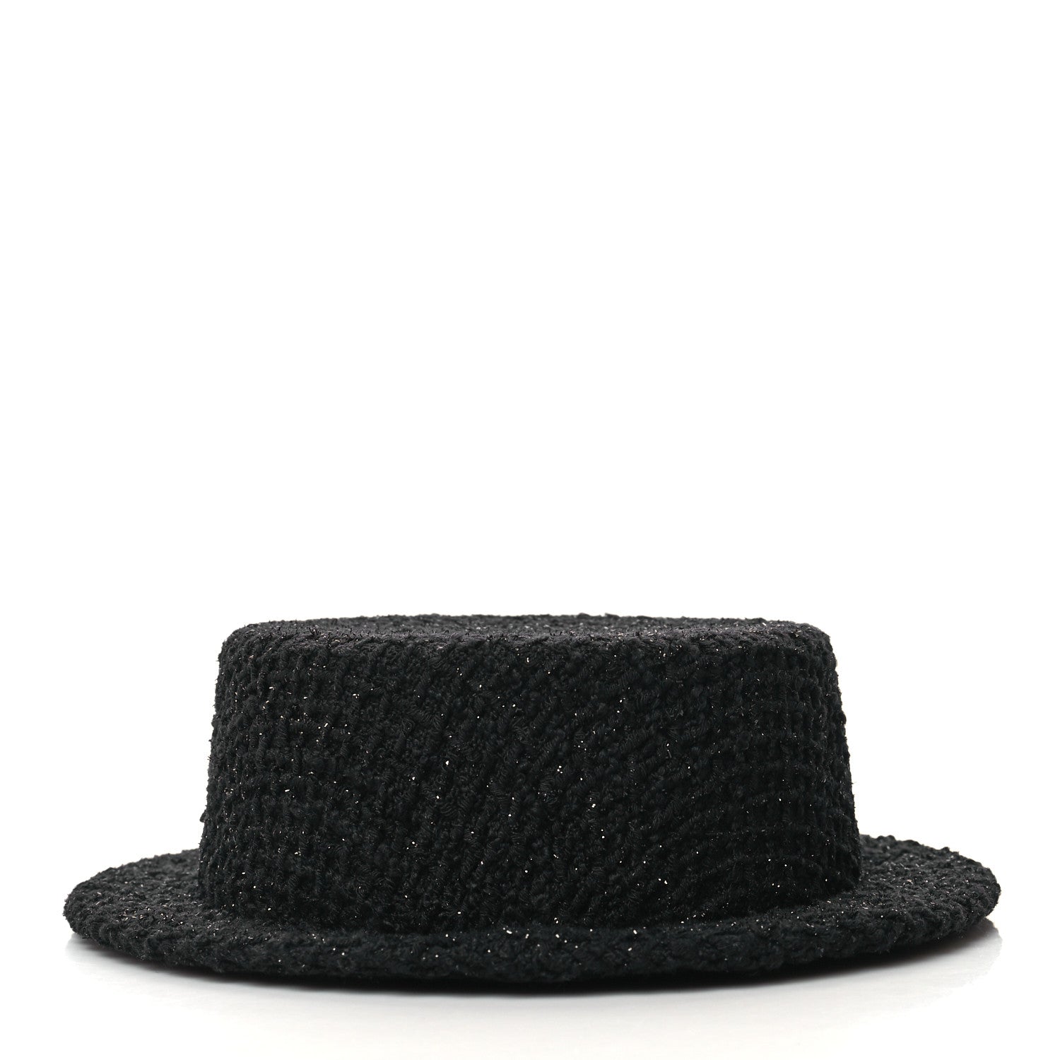 Chanel Tweed Boater Hat M Black 5 of 7