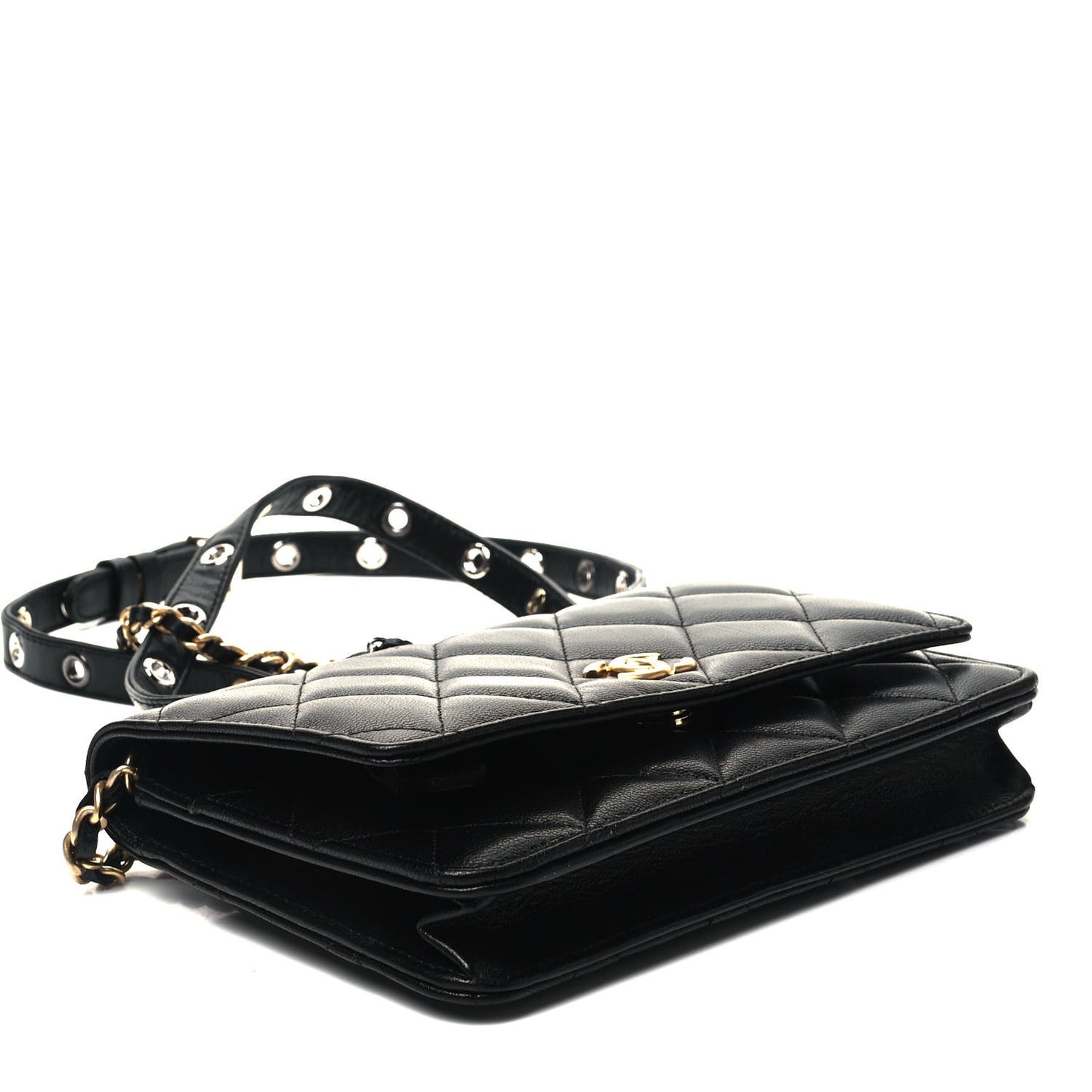 Goatskin Quilted Quilted Like A Wallet Wallet On Chain WOC Black