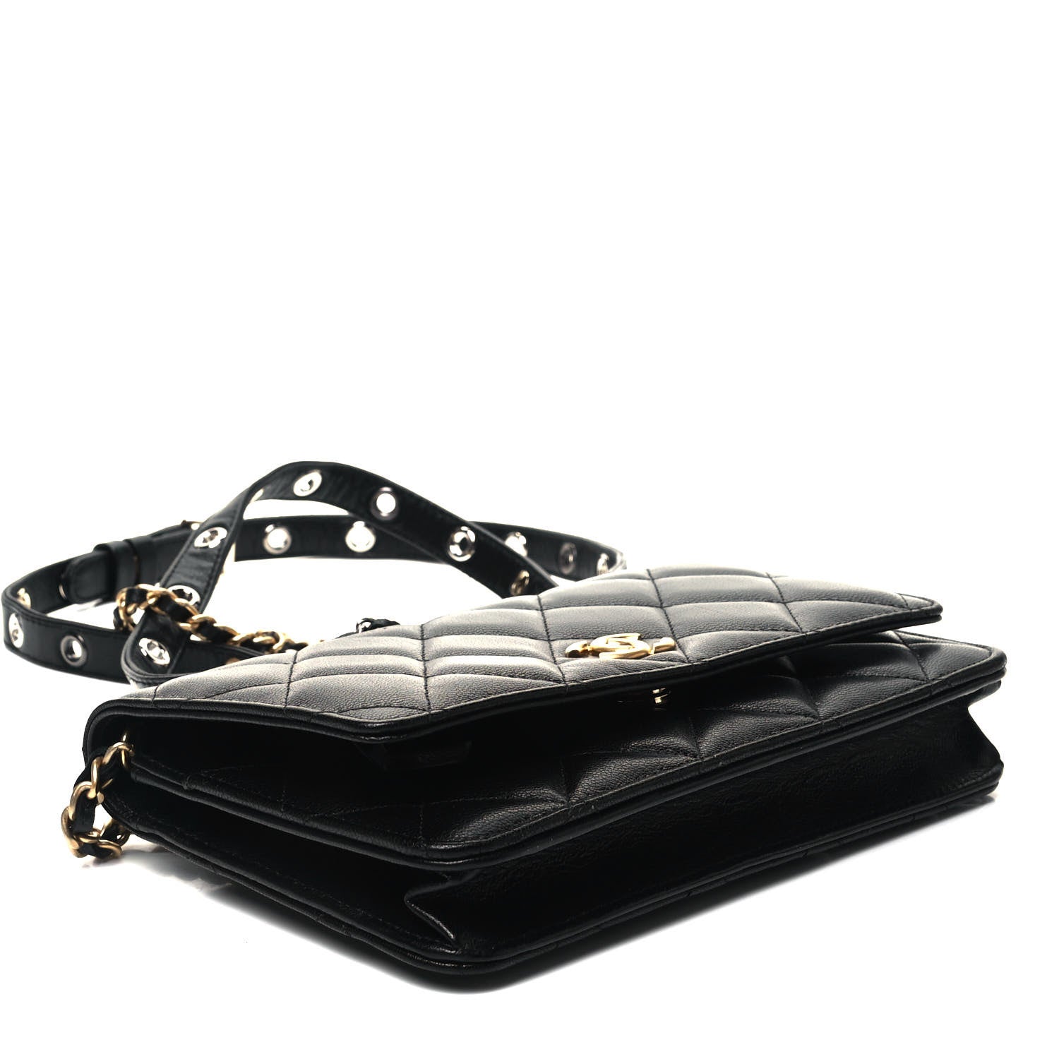 Chanel Goatskin Quilted Quilted Like A Wallet Wallet On Chain WOC Black 3 of 7