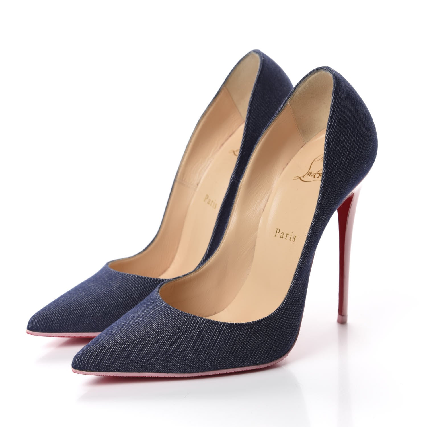 Christian Louboutin Denim Patent So Kate 120 Pumps 39.5 Blue Pompadour 3 of 9