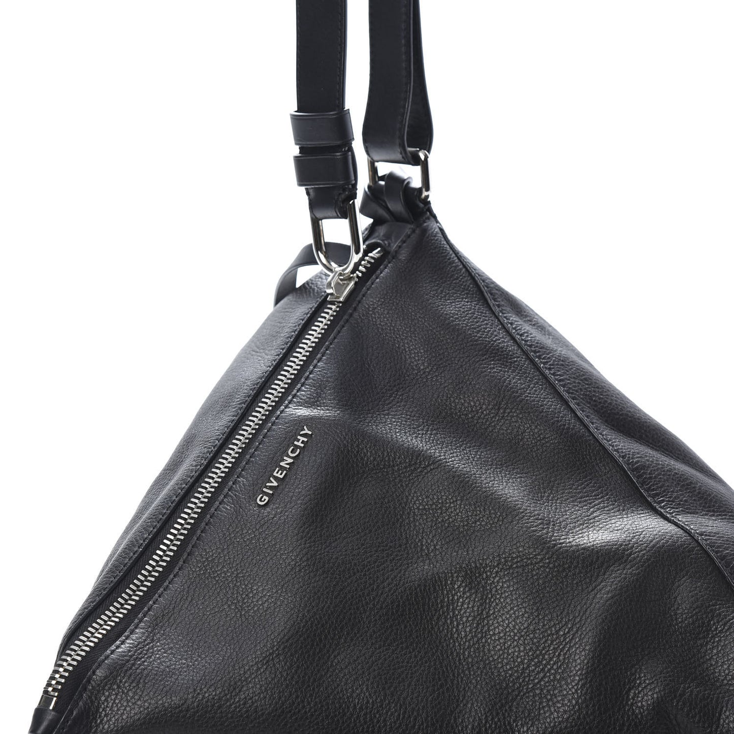 Pebbled Calfskin Pyramid Tote Black